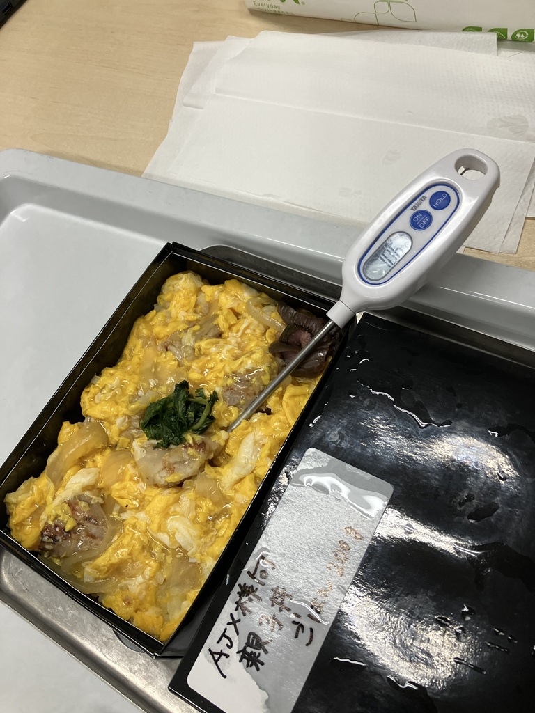 親子丼内部の温度測定